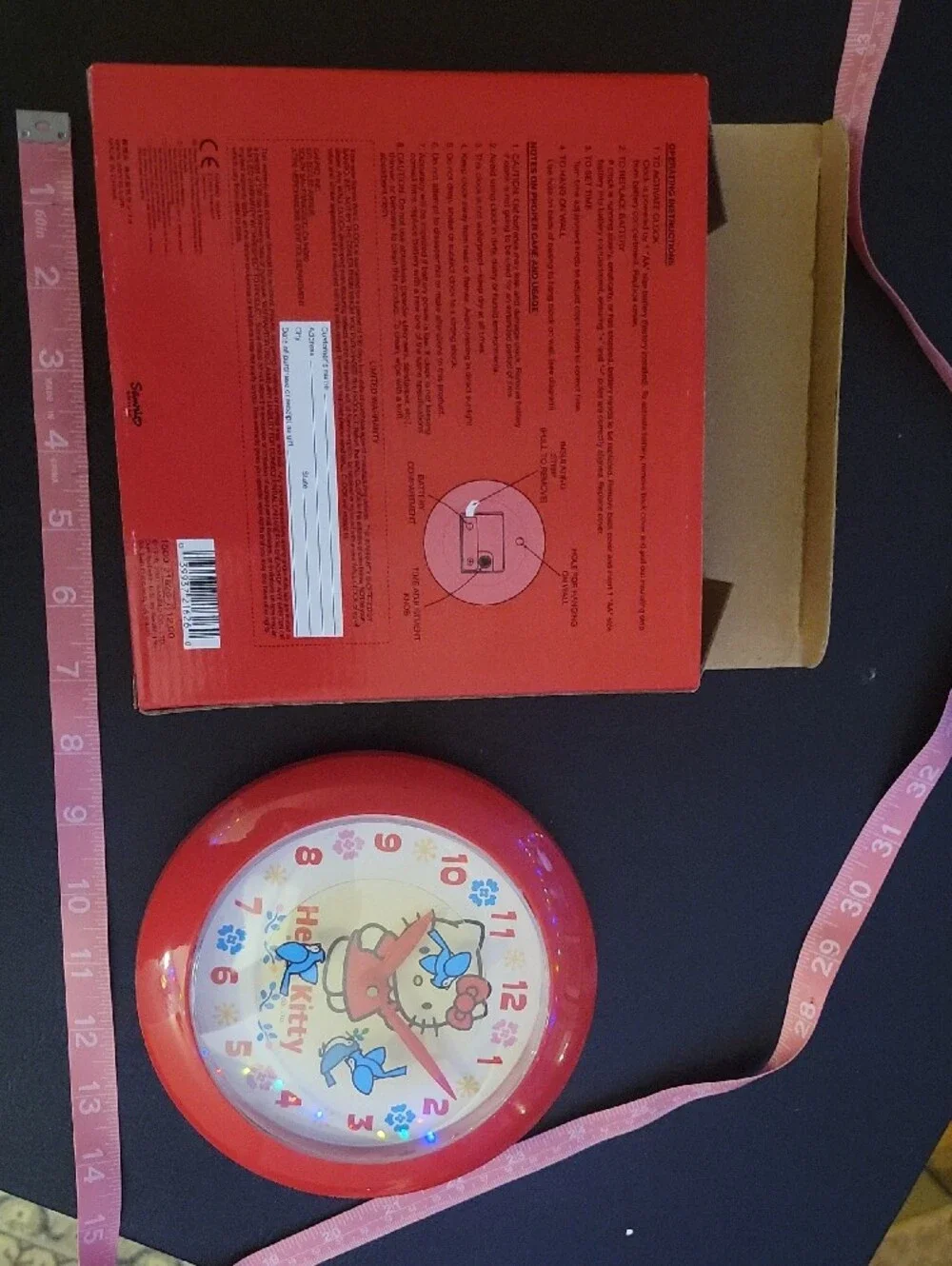 Hello Kitty Pink and White Wall Clock Box - Hello Kitty